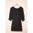 Black Bow Backless 3/4 Sleeve High Waist Mini Dress